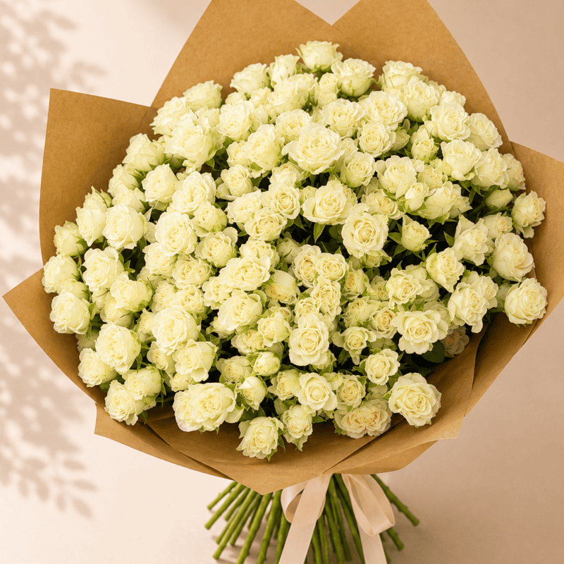 mini white roses